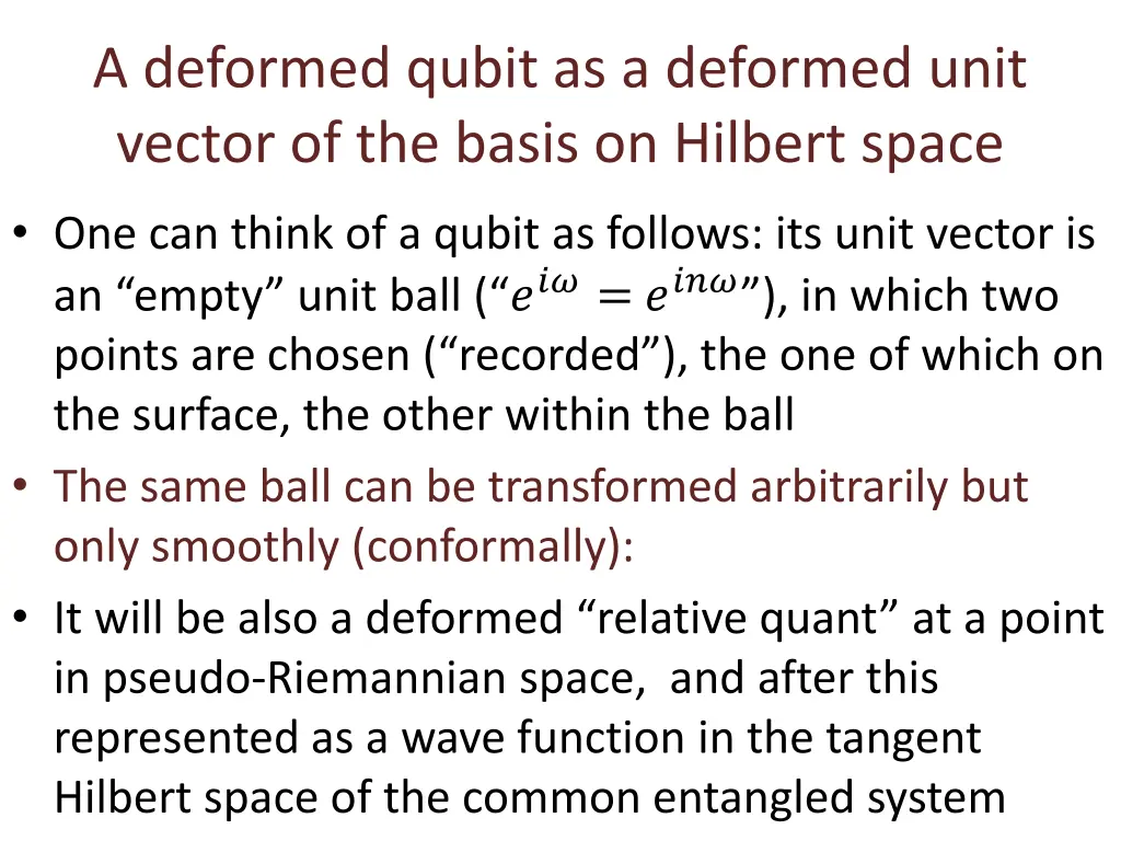 a deformed qubit as a deformed unit vector