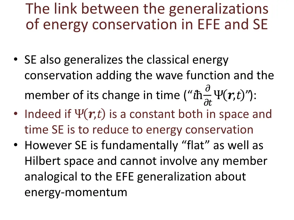 the link between the generalizations of energy