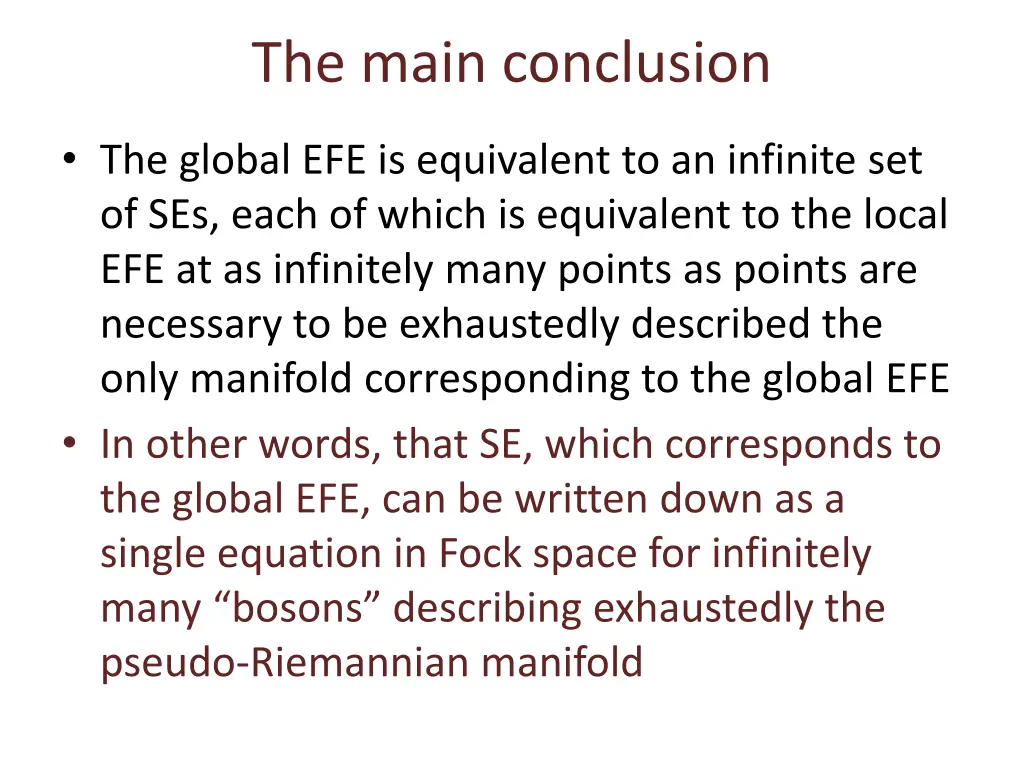 the main conclusion
