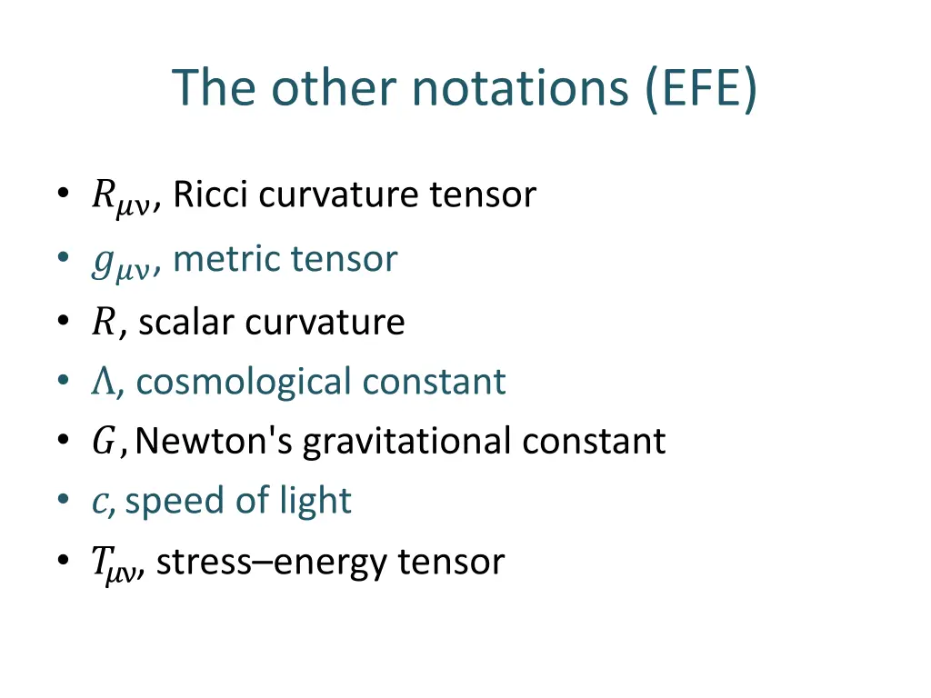 the other notations efe