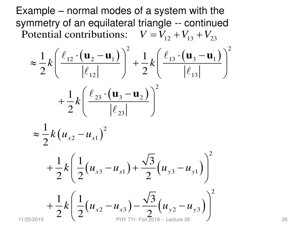 example normal modes of a system with 1