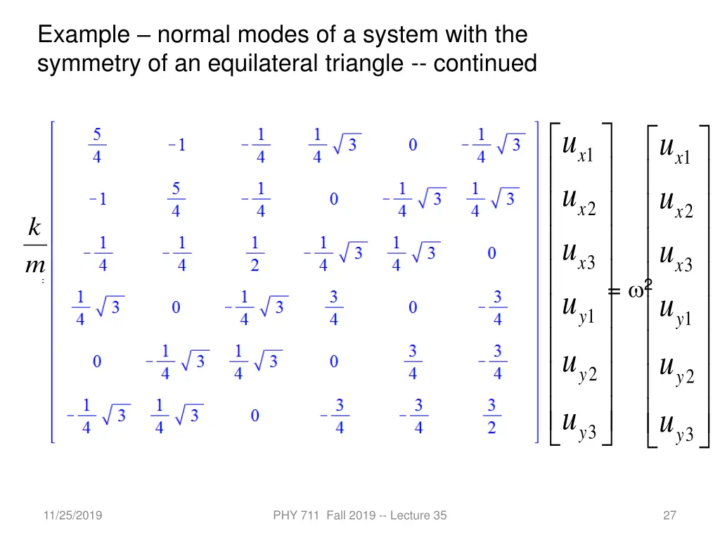 example normal modes of a system with 2