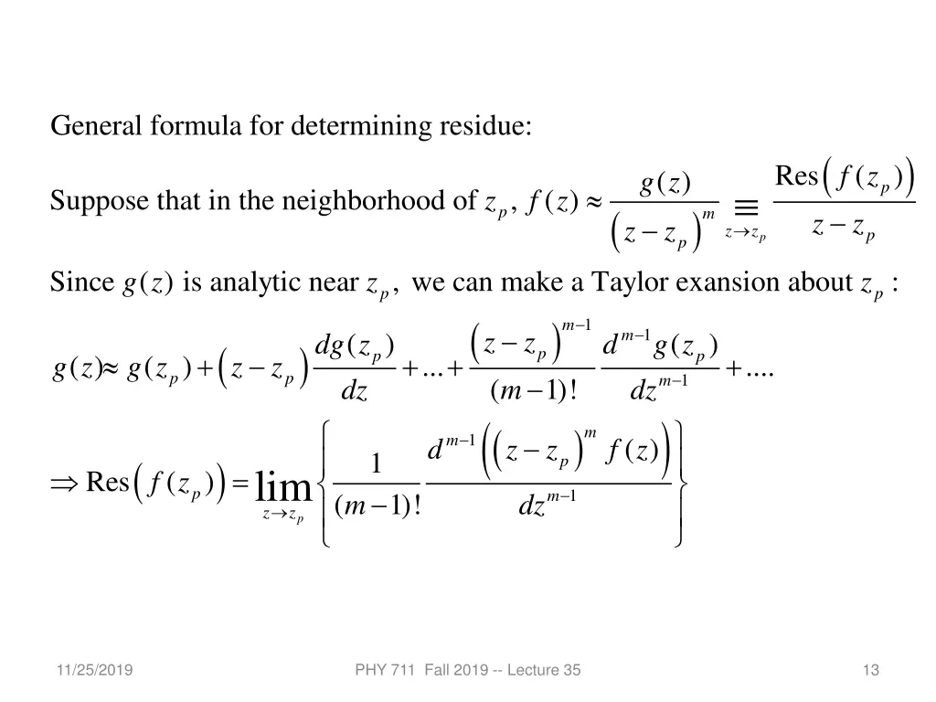 general formula for determining residue