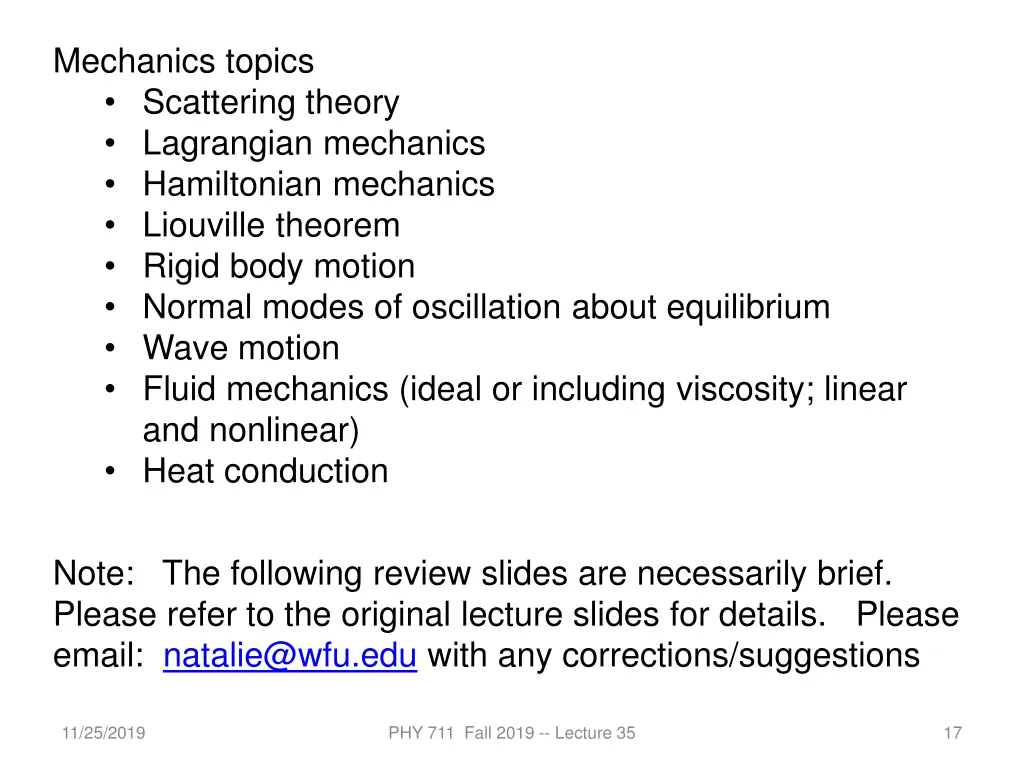 mechanics topics scattering theory lagrangian