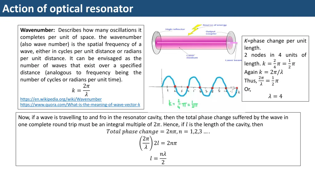 action of optical resonator 1