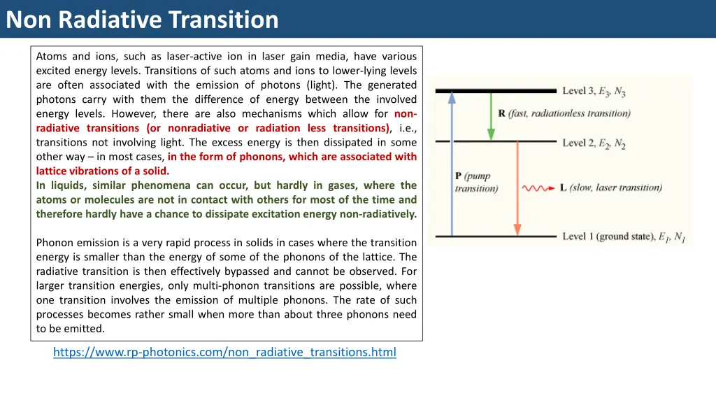 non radiative transition