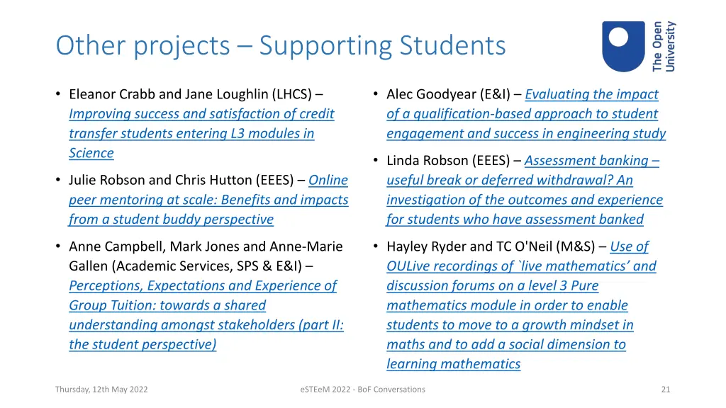 other projects supporting students 2