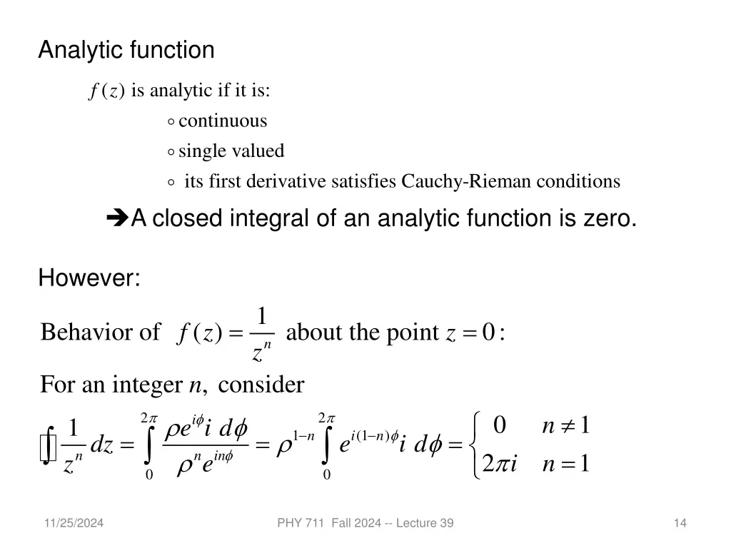 analytic function