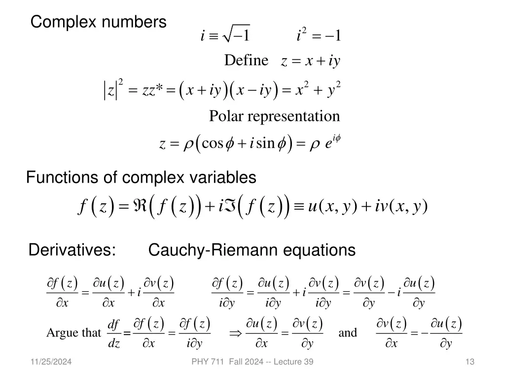 complex numbers
