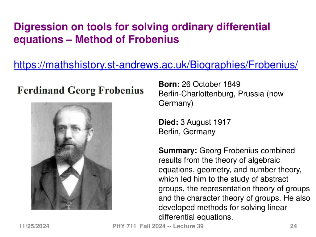 digression on tools for solving ordinary