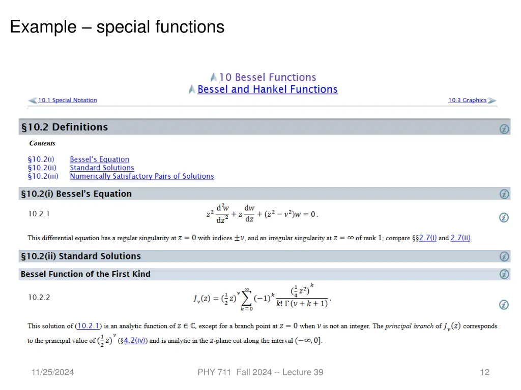 example special functions