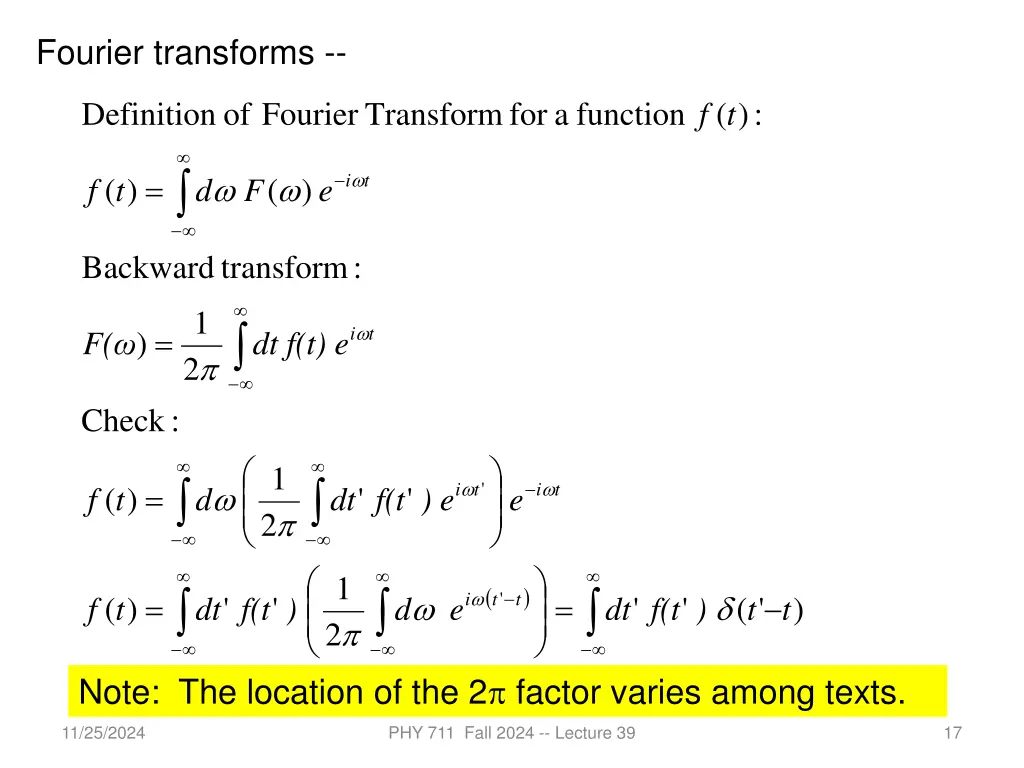 fourier transforms