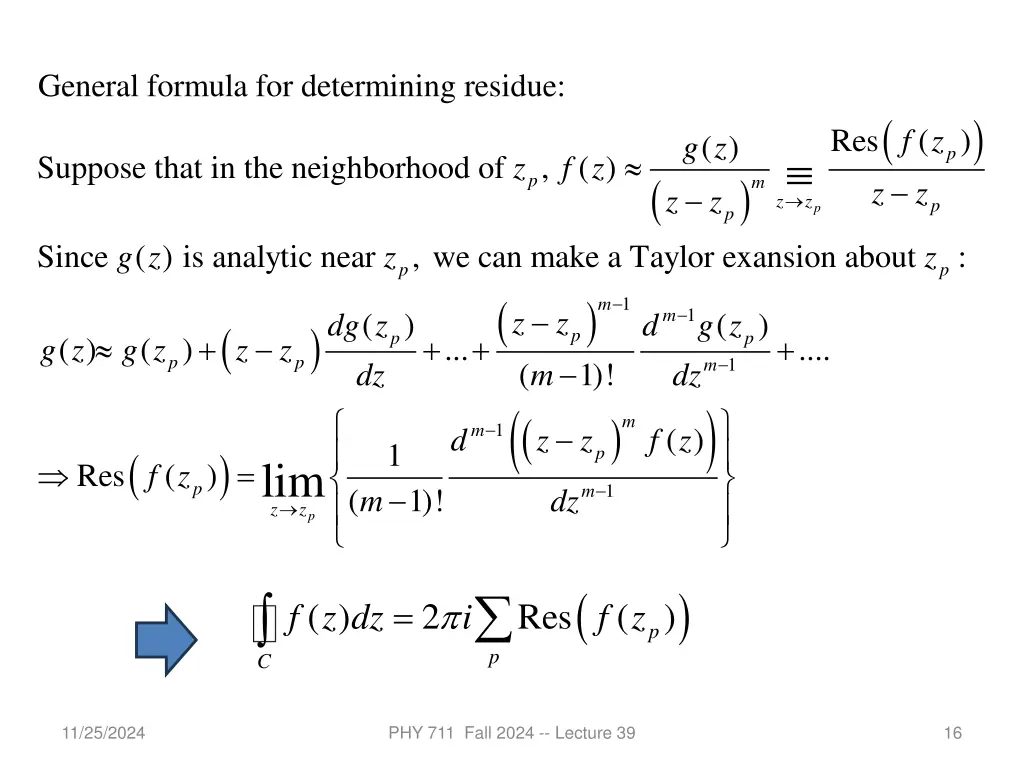 general formula for determining residue