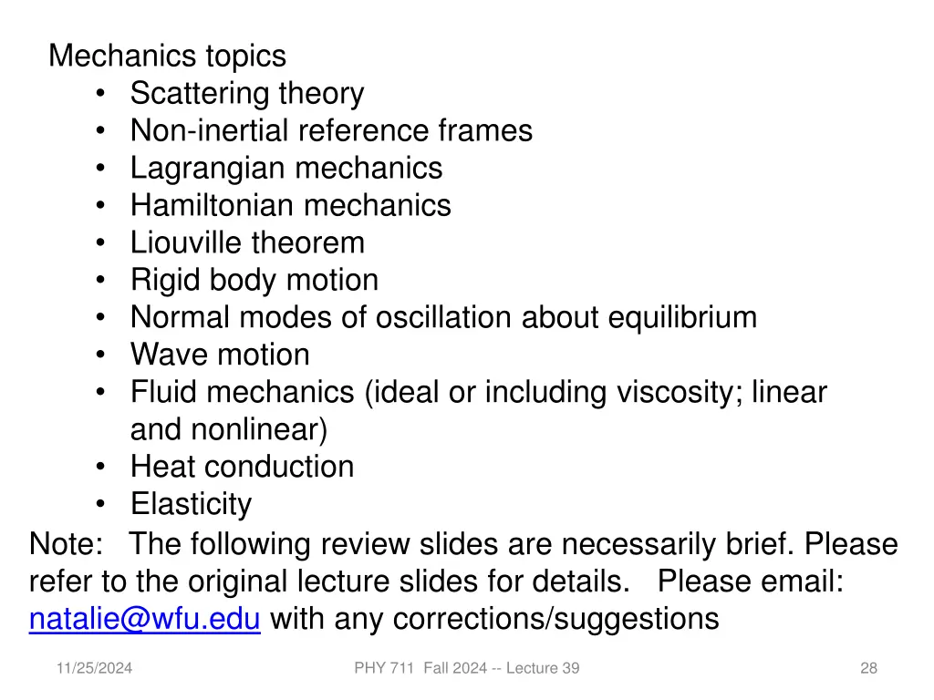 mechanics topics scattering theory non inertial