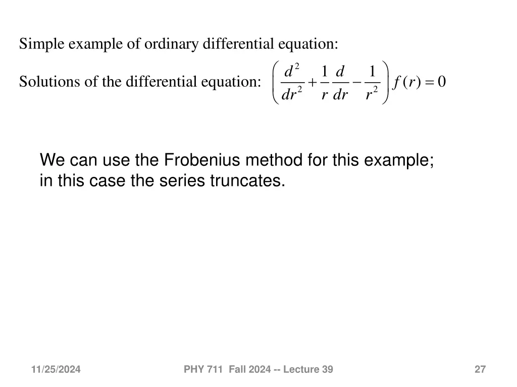 simple example of ordinary differential equation 1