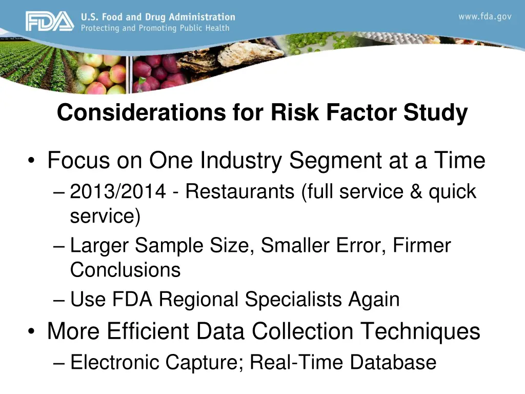 considerations for risk factor study