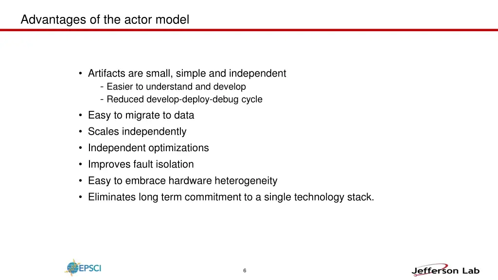 advantages of the actor model