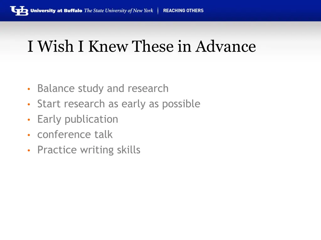i wish i knew these in advance
