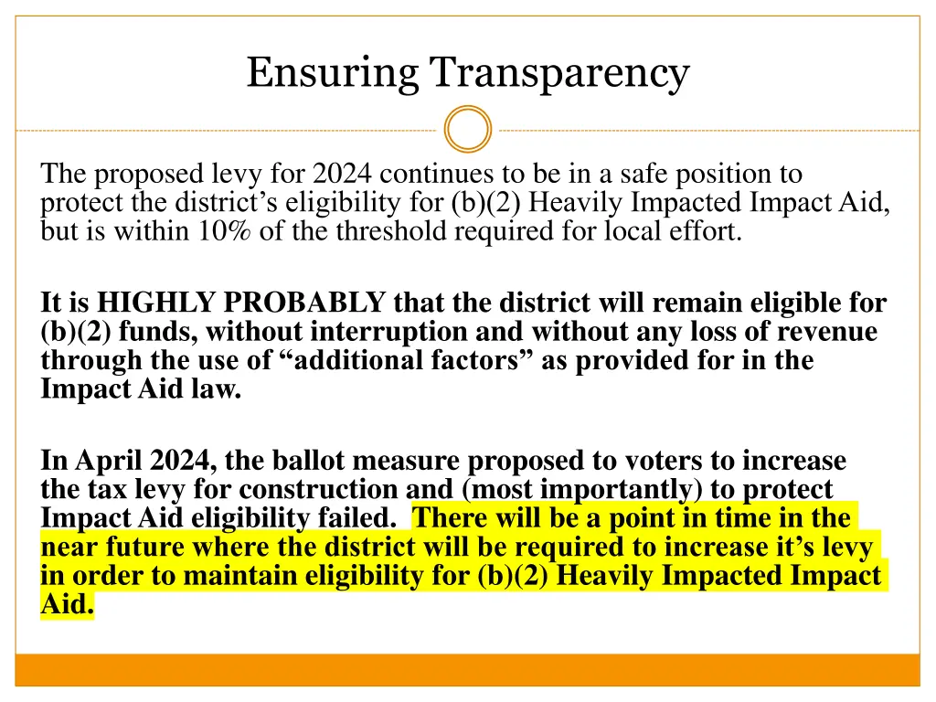 ensuring transparency