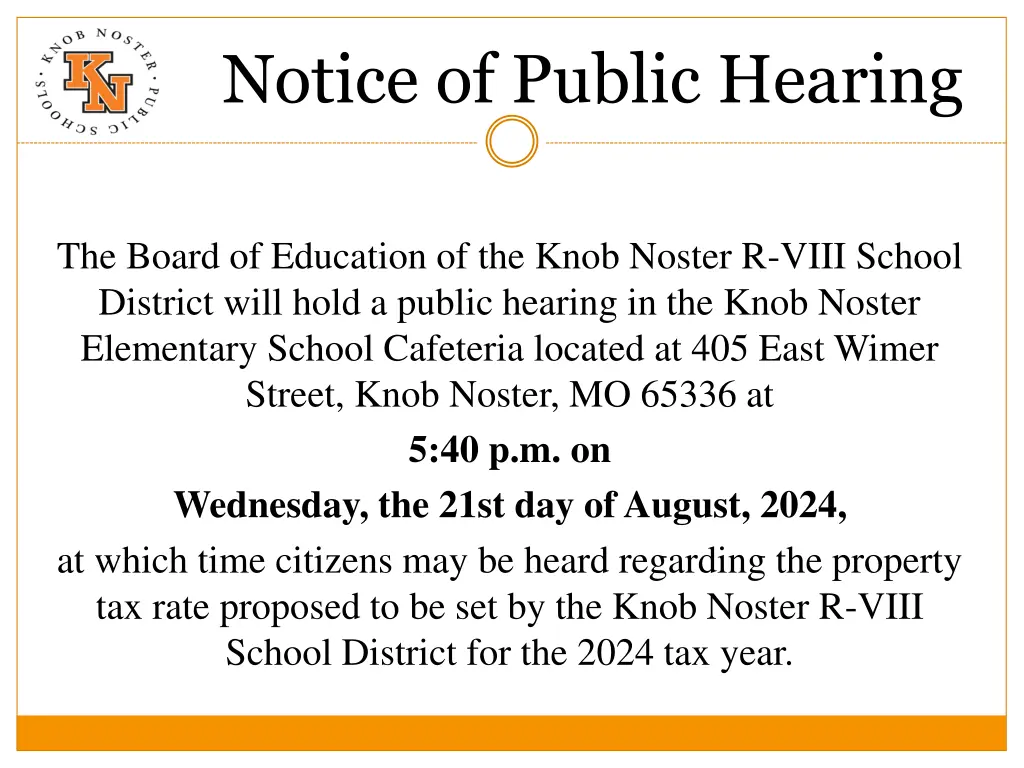 notice of public hearing