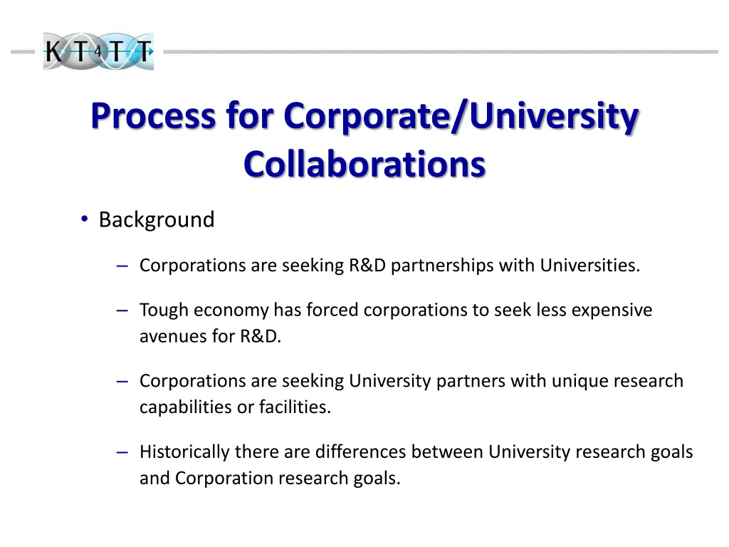 process for corporate university collaborations
