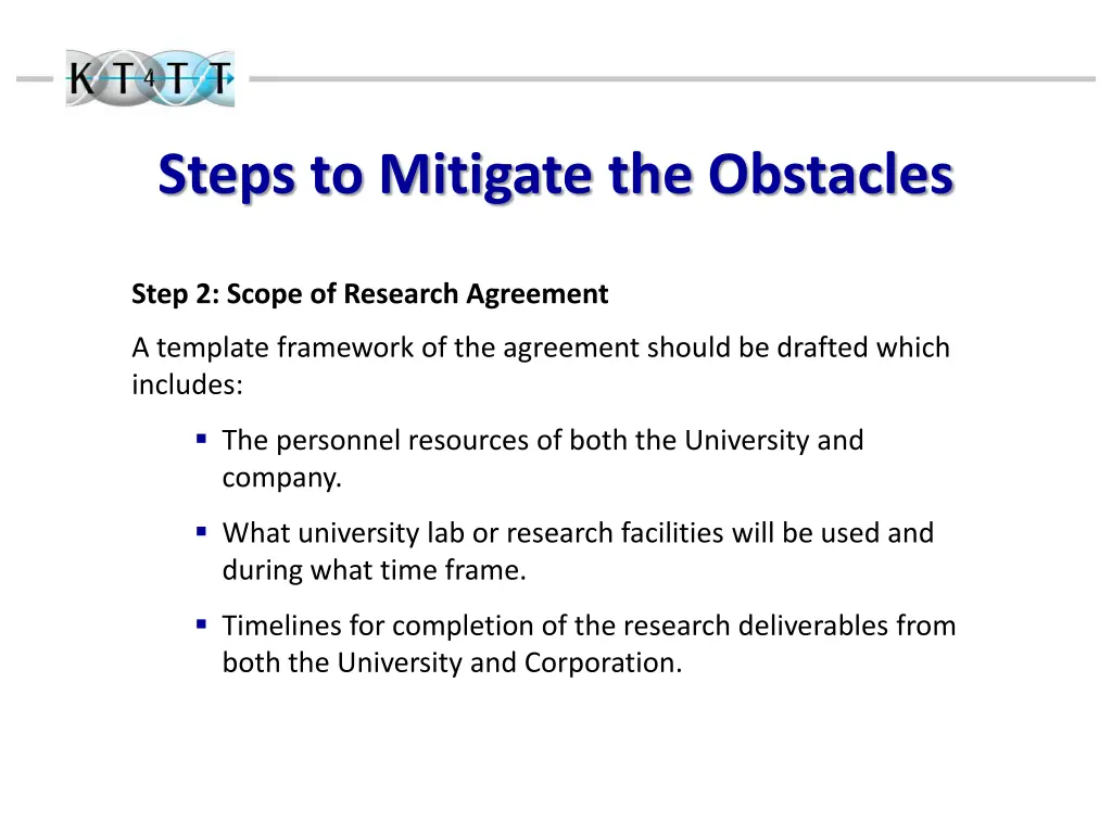 steps to mitigate the obstacles 1