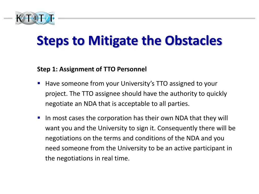 steps to mitigate the obstacles