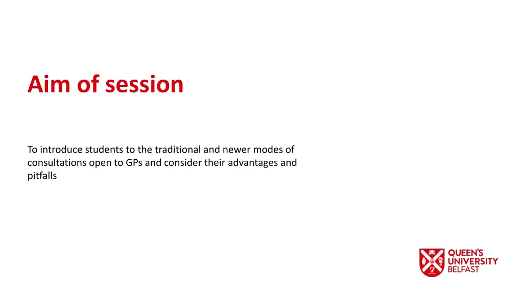 aim of session 1