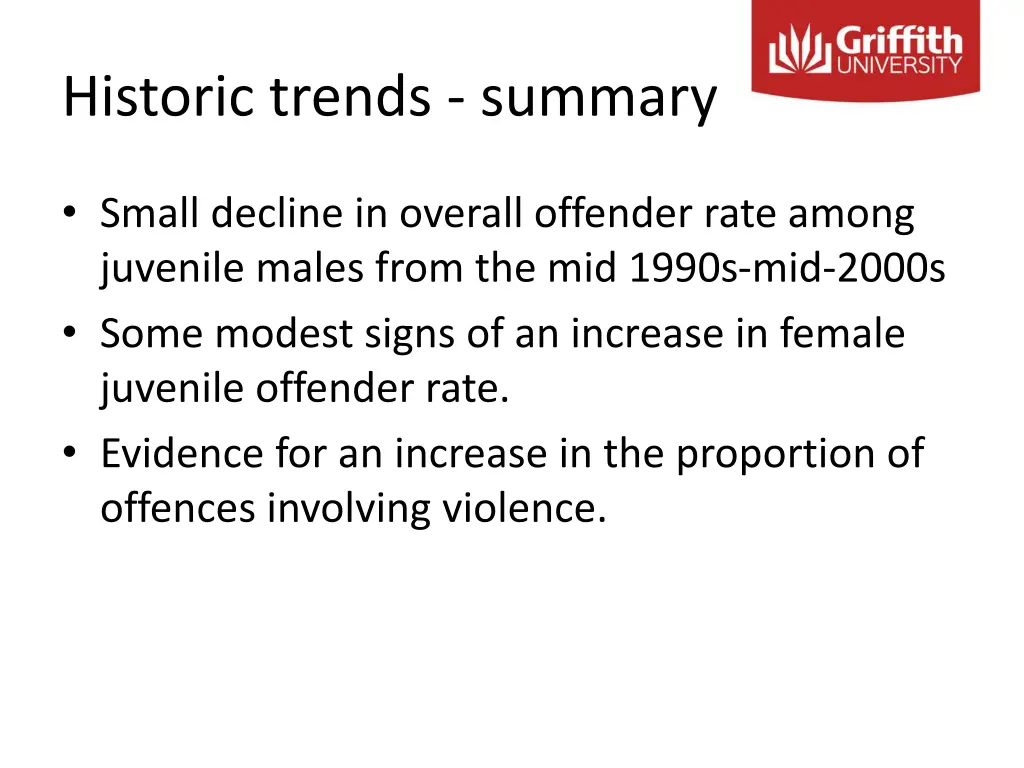 historic trends summary