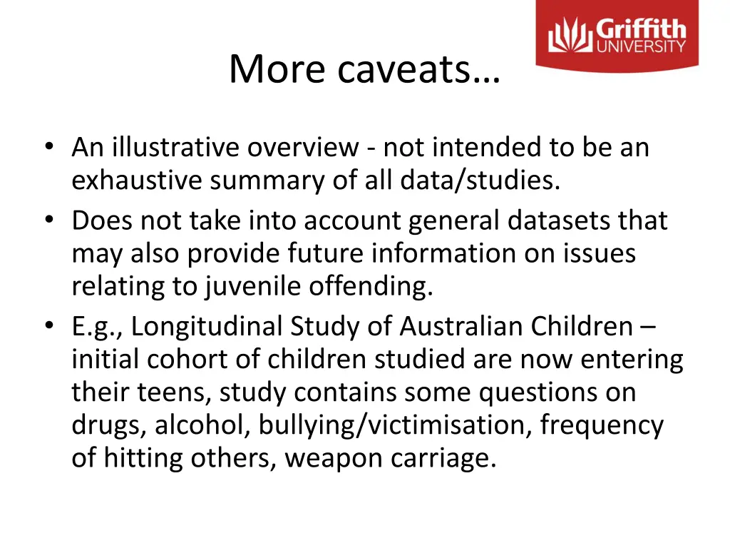 more caveats