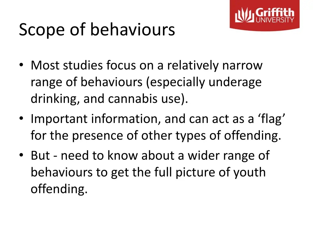 scope of behaviours