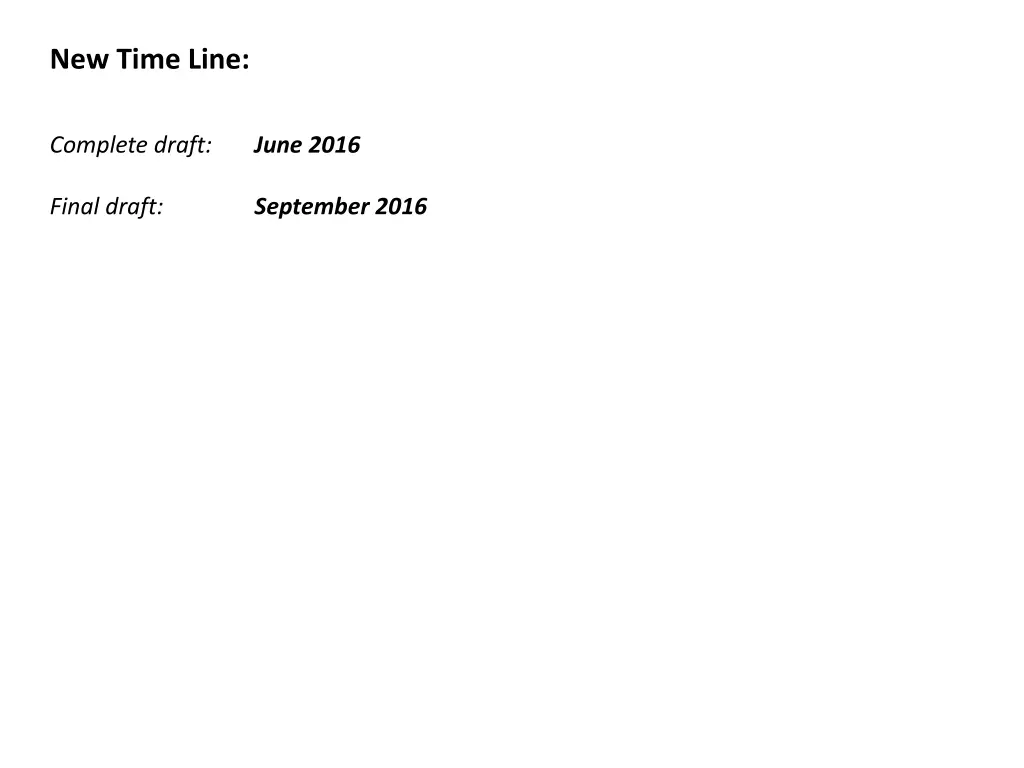 new time line