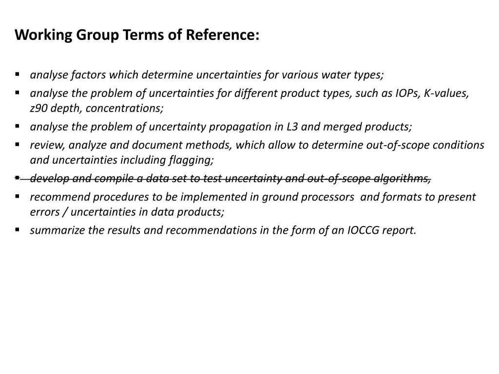 working group terms of reference