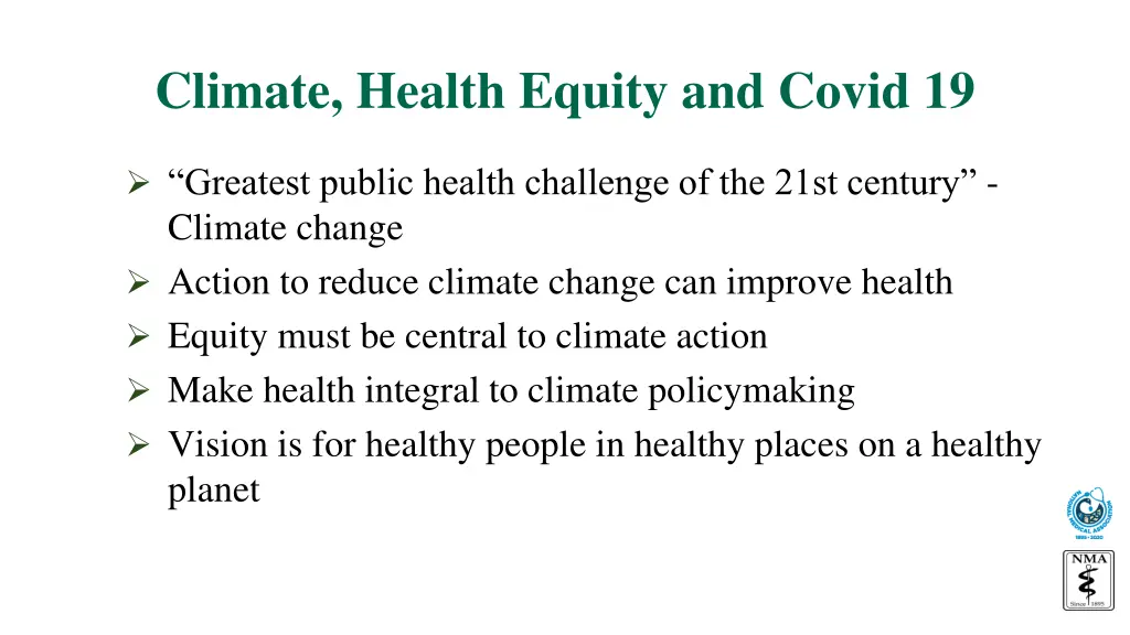 climate health equity and covid 19