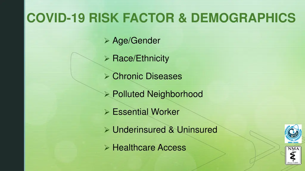 covid 19 risk factor demographics