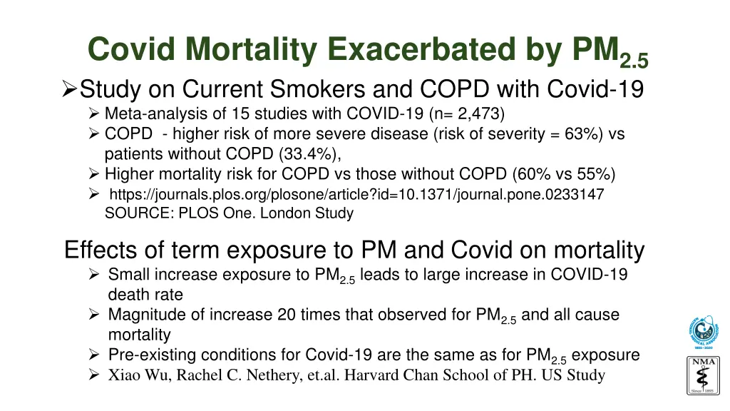 covid mortality exacerbated by pm 2 5 study