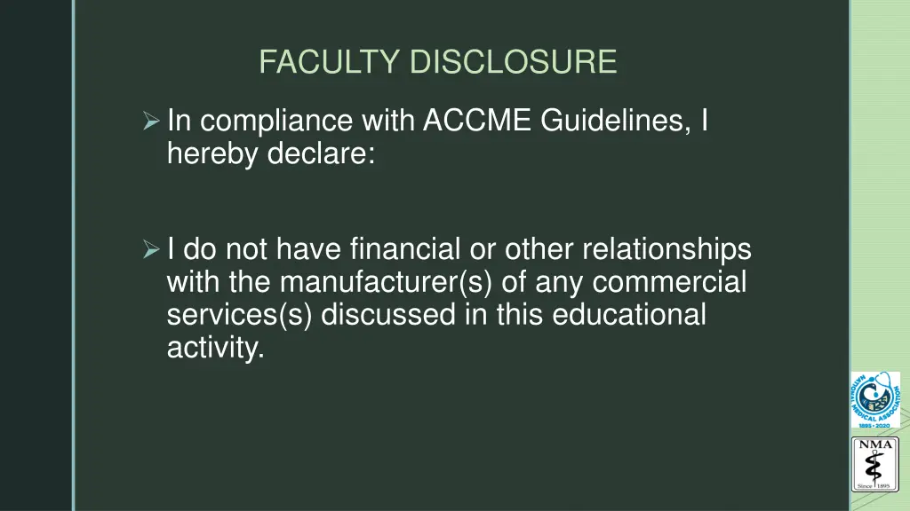 faculty disclosure