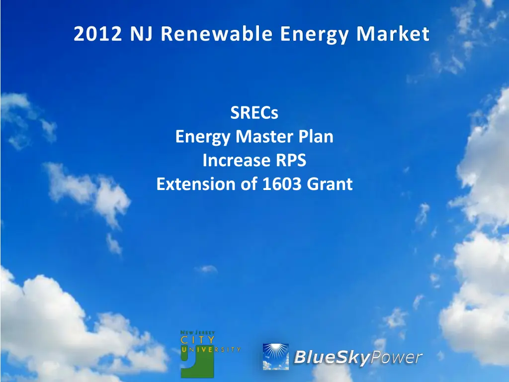 2012 nj renewable energy market