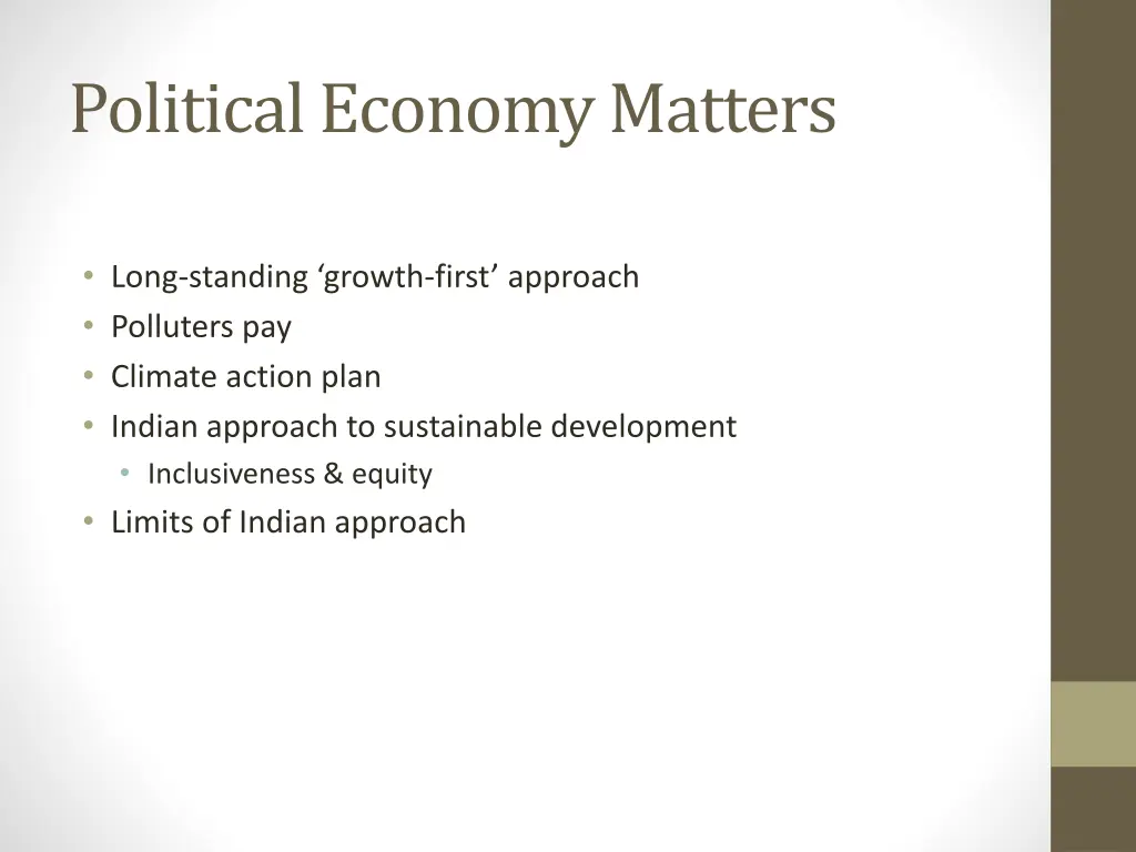 political economy matters
