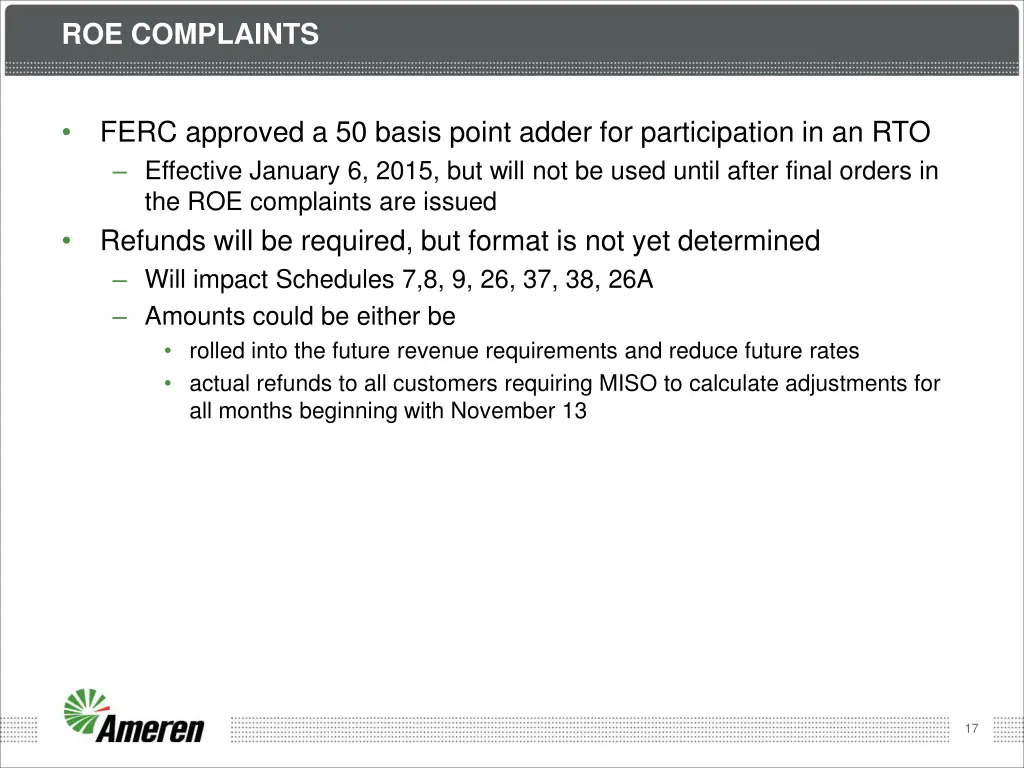 roe complaints 1