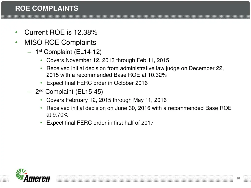 roe complaints