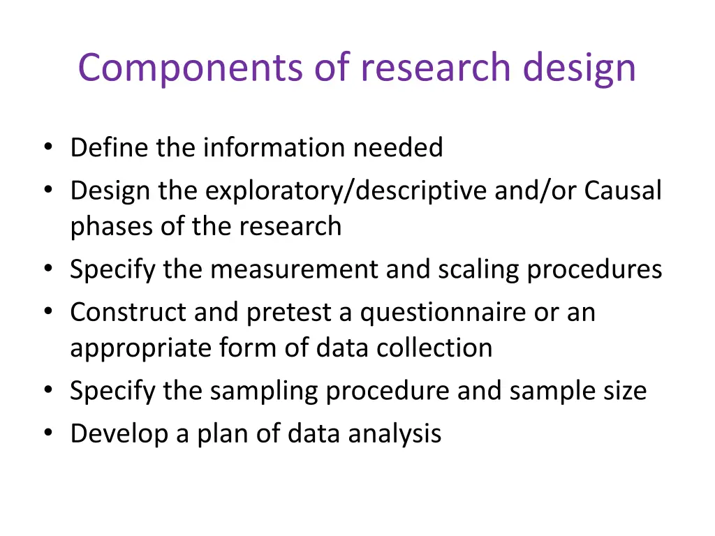 components of research design