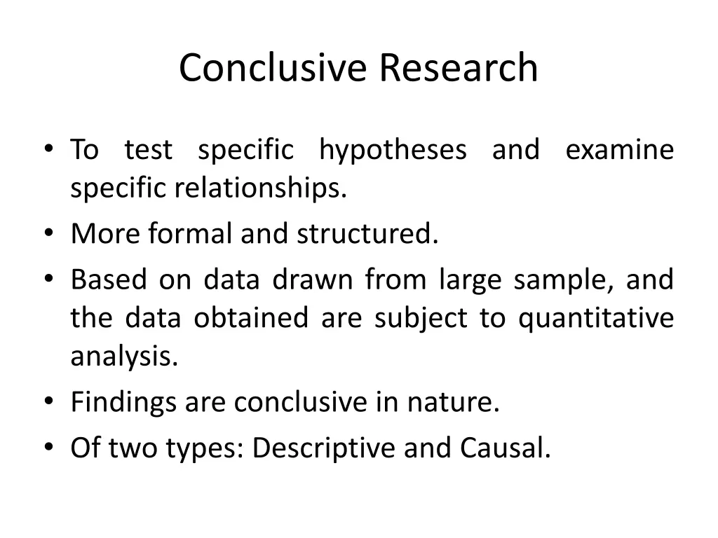 conclusive research