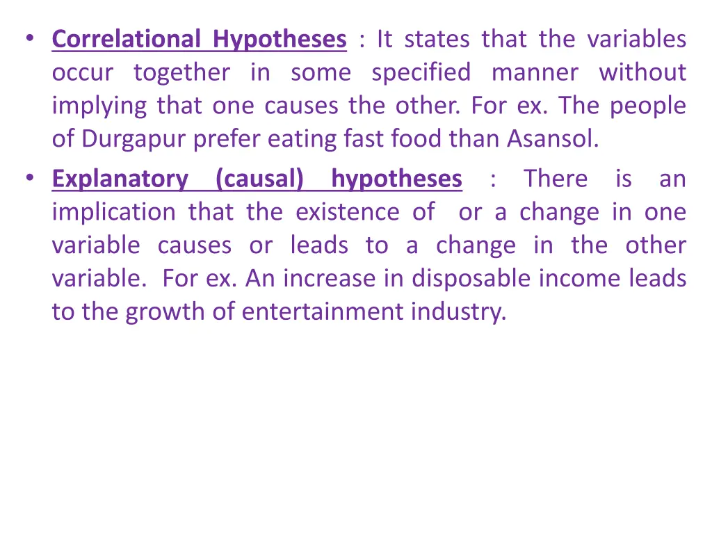 correlational hypotheses it states that