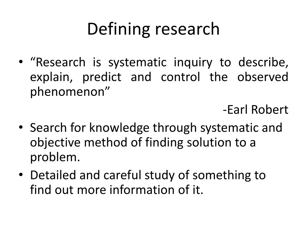 defining research