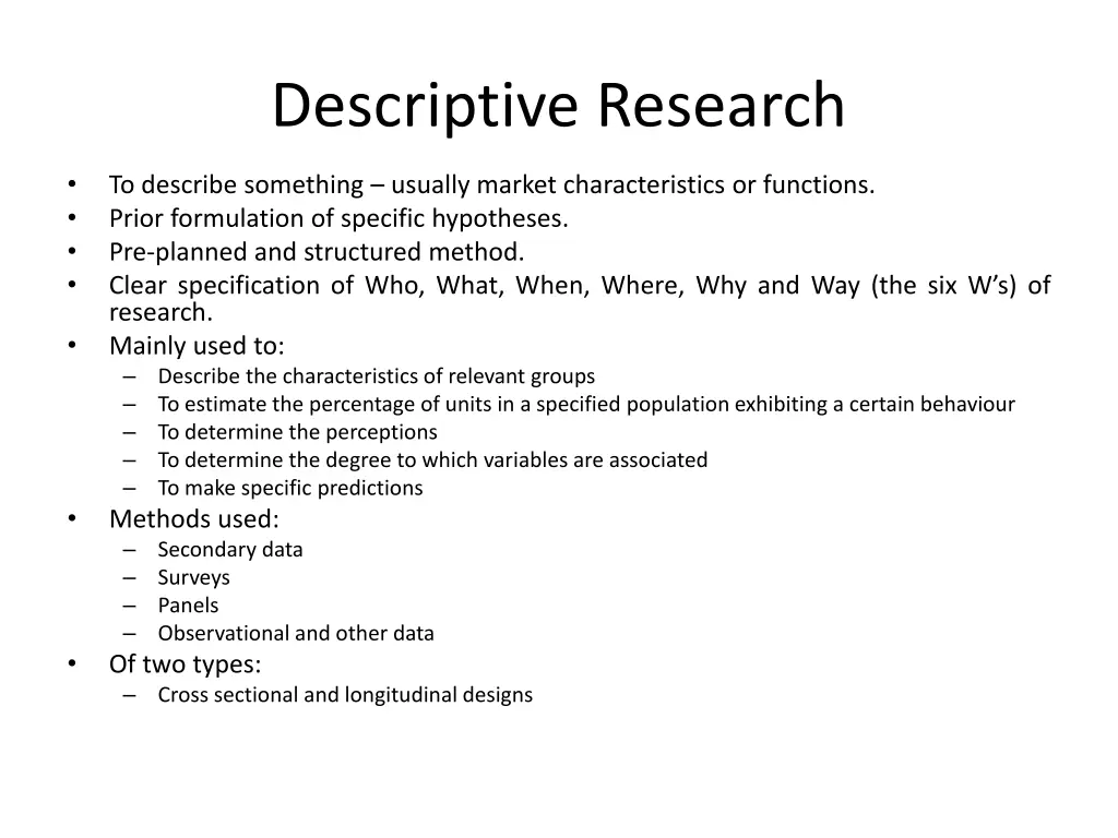 descriptive research