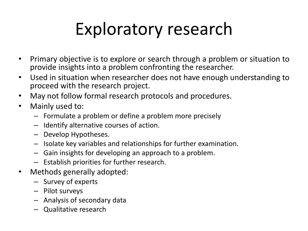exploratory research