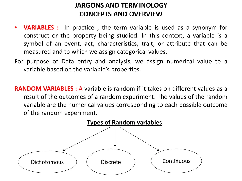 jargons and terminology concepts and overview