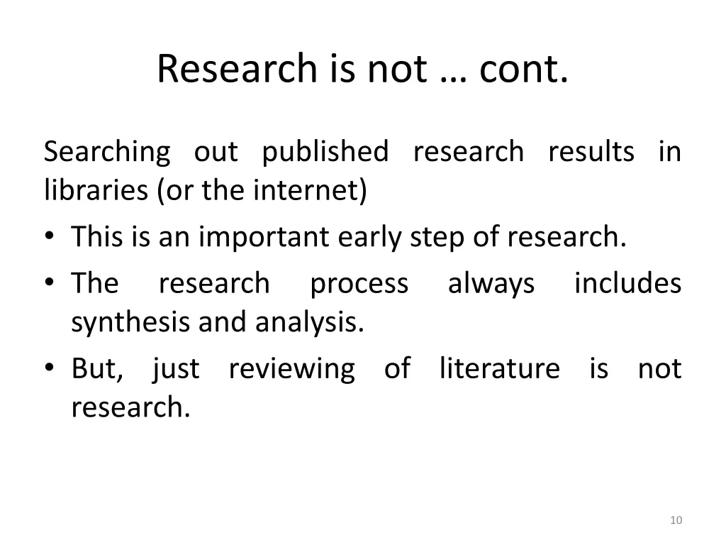 research is not cont 1