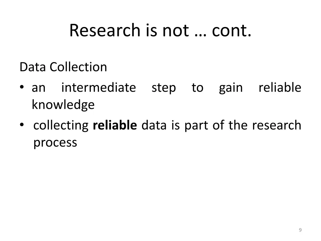 research is not cont